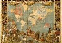 ritish Empire: quarter world shown on a vintage map of the British Empire and its global territories.
